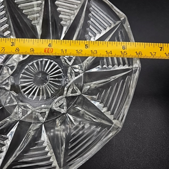 Vtg Anchor Hocking 158 Clear 12 Sided Pressed Glass Candy Trinket Dish Geometric - Picture 7 of 7